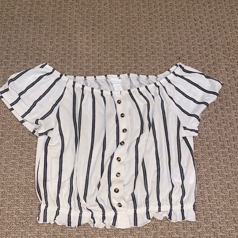 Off-The-Shoulder Striped Top